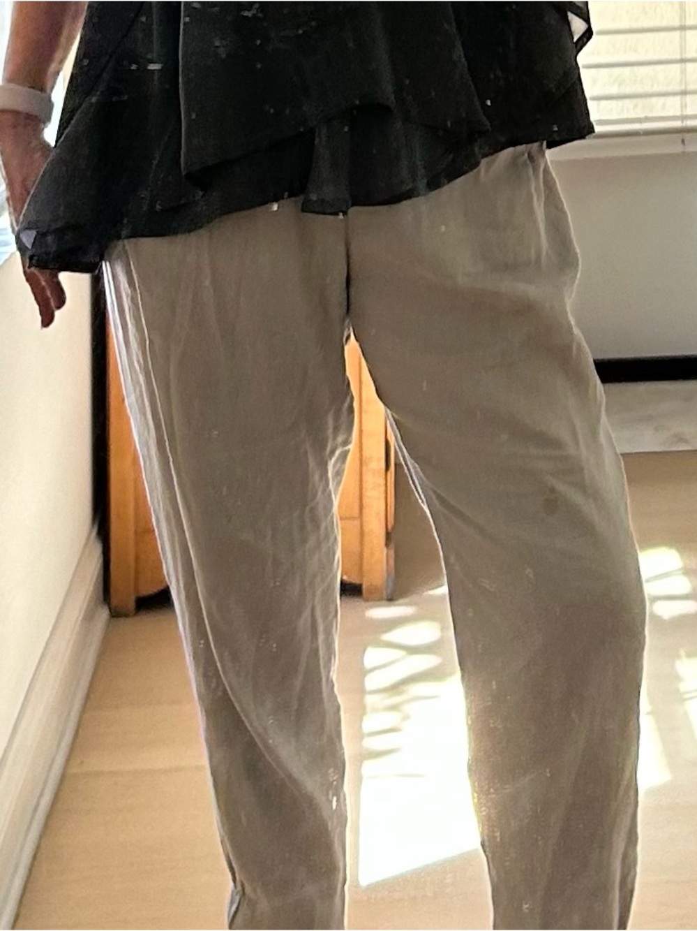 Relaxed Fit women’s linen blend Aritzia Babaton pants Khaki M